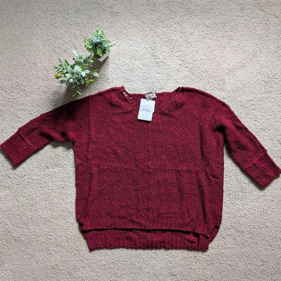 Miracle Dark Red Knit Sweater M/L - Picture 1 of 9